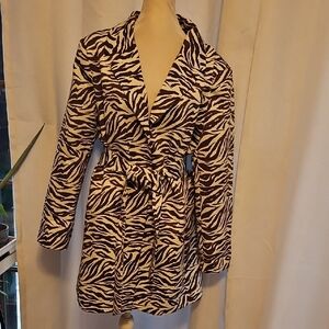 Vintage Victor Costa Trench Brown Zebra L?
